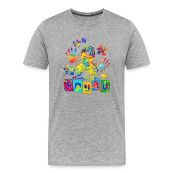 Autismus Superheld Betreuer Puzzle Kinder Anomal - Männer Premium Bio T-Shirt - Grau meliert - Vorne - Damien (186cm)