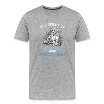 Snow Leopard Schneeleoparden Schneeleopard - Männer Premium Bio T-Shirt - Grau meliert - Vorne - Damien (186cm)