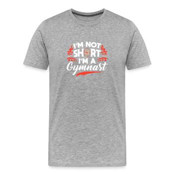 Je ne suis pas petite, je suis gymnaste - T-shirt bio Premium Homme - gris chiné - Devant - Damien (186cm)