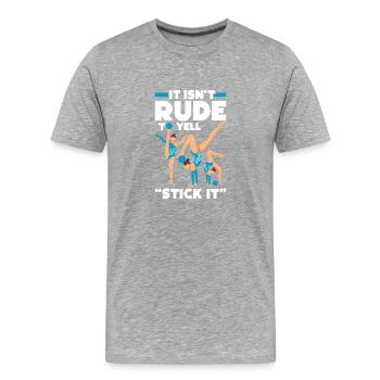 It's not rude to yell - Men's Premium Organic T-Shirt - heather grey - Front - Damien (186cm)