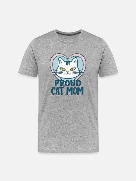 PROUD CAT MAM - Men's Premium Organic T-Shirt - heather grey