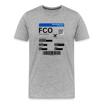 Rom Fiumicino Airport FCO Flugticket Italien Idee - Männer Premium Bio T-Shirt - Grau meliert - Vorne - Damien (186cm)