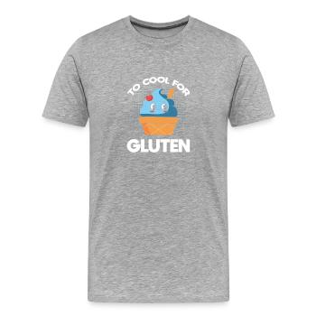 Pour refroidir pour le gluten - T-shirt bio Premium Homme - gris chiné - Devant - Damien (186cm)