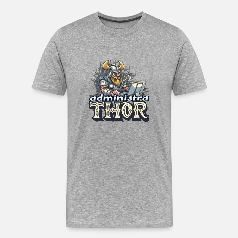 Viking Databaseadministra-thor Nerdy - Männer Premium Bio T-Shirt - Grau meliert
