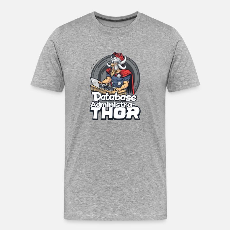 Viking Databaseadministra-thor Nerdy - Männer Premium Bio T-Shirt - Grau meliert