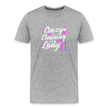 Verrückte Putzfrau - Männer Premium Bio T-Shirt - Grau meliert - Vorne - Damien (186cm)