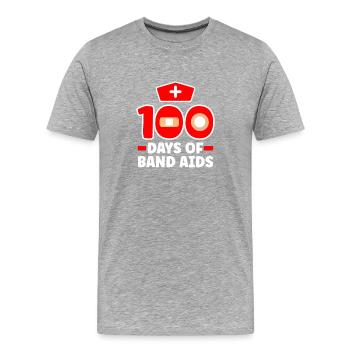 100 jours de pansement - T-shirt bio Premium Homme - gris chiné - Devant - Damien (186cm)