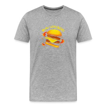 Bun Voyage for all burger and - Men's Premium Organic T-Shirt - heather grey - Front - Damien (186cm)