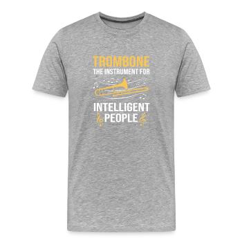 Posaune - Männer Premium Bio T-Shirt - Grau meliert - Vorne - Damien (186cm)