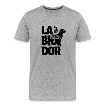 Black labrado Retriever - Men's Premium Organic T-Shirt - heather grey - Front - Damien (186cm)