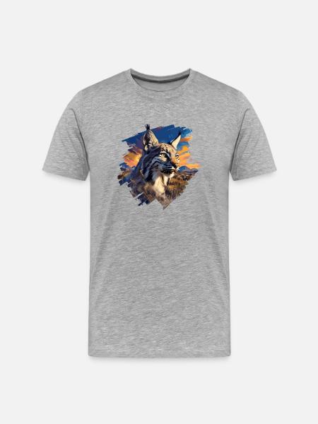Bobcats Rotluchse Rotluchs Luchs - Männer Premium Bio T-Shirt - Grau meliert