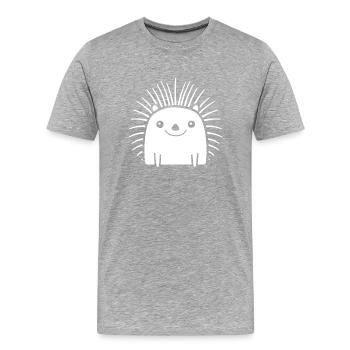 Stachelschwein - Männer Premium Bio T-Shirt - Grau meliert - Vorne - Damien (186cm)
