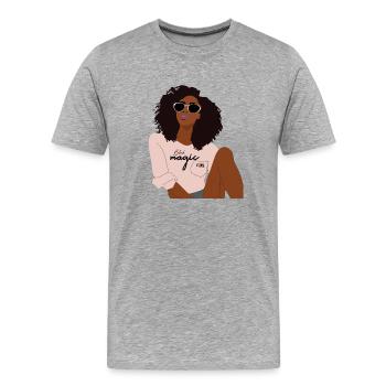 Schwarzes Mädchen Black Girl - Men's Premium Organic T-Shirt - heather grey - Front - Damien (186cm)