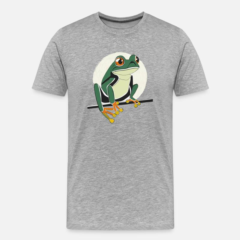 Frosch - Männer Premium Bio T-Shirt - Grau meliert