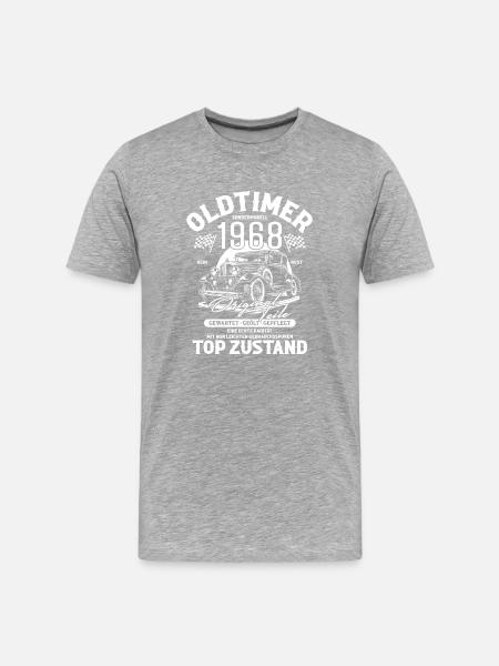 1968 Oldi - Männer Premium Bio T-Shirt - Grau meliert