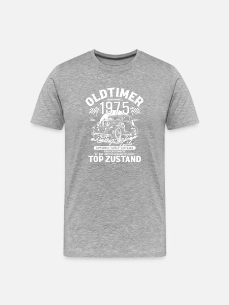 1975 Oldi - Männer Premium Bio T-Shirt - Grau meliert