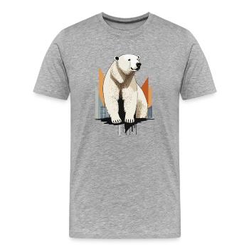 Ours polaire, Pôle Nord, , Hiver - T-shirt bio Premium Homme - gris chiné - Devant - Damien (186cm)