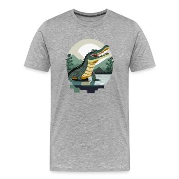 Crocodile, Animal, Favorite Animal, Animal Rights Activist Africa - Men's Premium Organic T-Shirt - heather grey - Front - Damien (186cm)