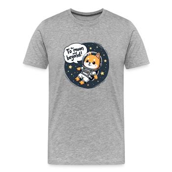 LUNE ET AU-DELÀ - T-shirt bio Premium Homme - gris chiné - Devant - Damien (186cm)