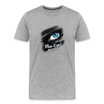 YEUX BLEUS - T-shirt bio Premium Homme - gris chiné - Devant - Damien (186cm)