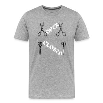 Frau Geschenk, Mann Geschenk, Humor T-Shirt, Humor - Männer Premium Bio T-Shirt - Grau meliert - Vorne - Damien (186cm)