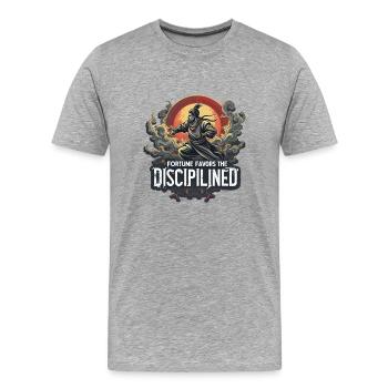 GEFALLEN - Männer Premium Bio T-Shirt - Grau meliert - Vorne - Damien (186cm)