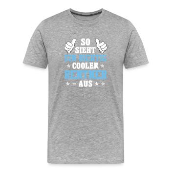 Ruhestand SO SIEHT EIN RICHTIG COOLER RENTNER AUS - Männer Premium Bio T-Shirt - Grau meliert - Vorne - Damien (186cm)
