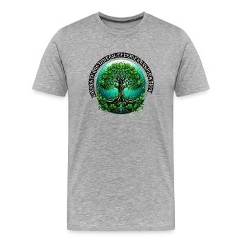 Natur Quelle der Inspiration - Männer Premium Bio T-Shirt - Grau meliert - Vorne - Damien (186cm)