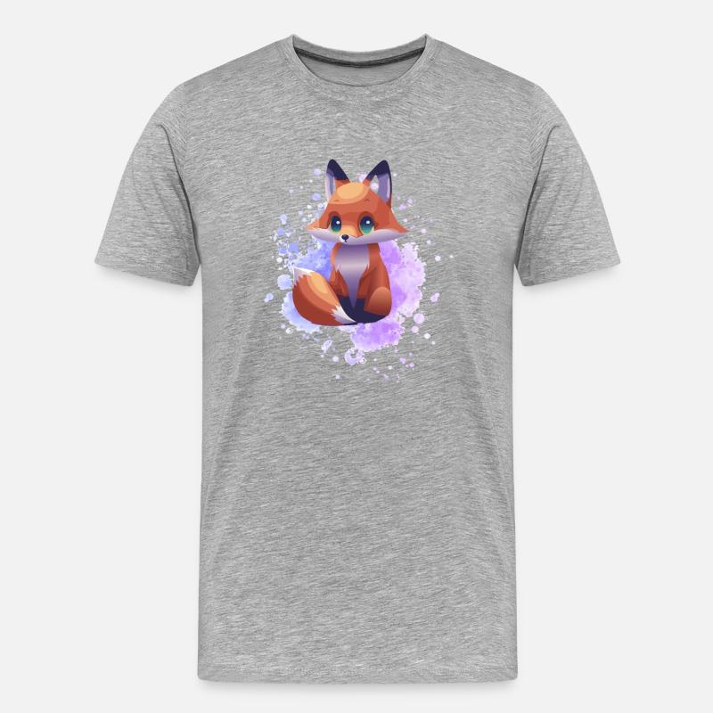 kleiner Fuchs - Männer Premium Bio T-Shirt - Grau meliert