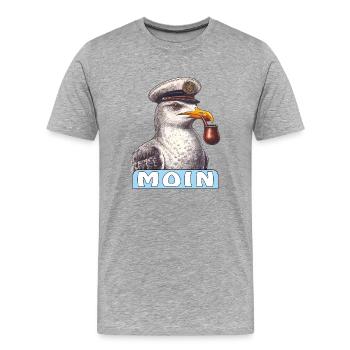MÖVE MOIN - Männer Premium Bio T-Shirt - Grau meliert - Vorne - Damien (186cm)