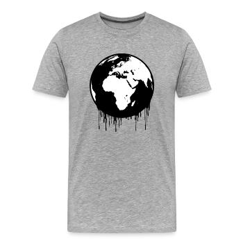 humorvolles T-Shirt, Geschenk für Männer, Damen, humorvoll - Männer Premium Bio T-Shirt - Grau meliert - Vorne - Damien (186cm)
