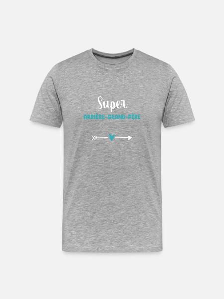 Super-Ur-Großvater-Herz - Männer Premium Bio T-Shirt - Grau meliert