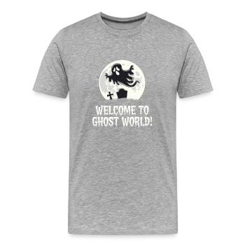 BIENVENUE DANS GHOST WORLD - T-shirt bio Premium Homme - gris chiné - Devant - Damien (186cm)