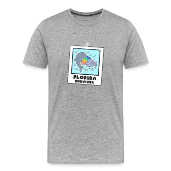 FloridaMore Survivor USA funny - Men's Premium Organic T-Shirt - heather grey - Front - Damien (186cm)