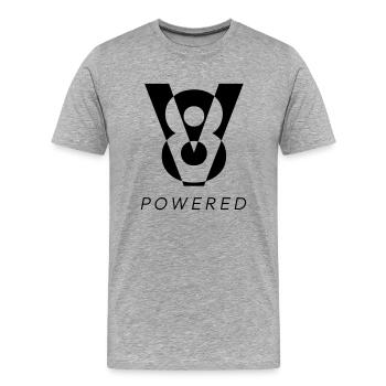 V8 Powered - Men's Premium Organic T-Shirt - heather grey - Front - Damien (186cm)