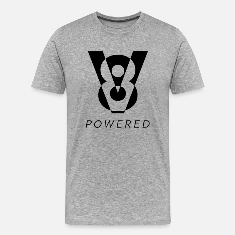 V8 Powered - Männer Premium Bio T-Shirt - Grau meliert