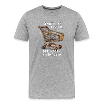 EINKAUFSWAGEN DER WAGEN LEER - Männer Premium Bio T-Shirt - Grau meliert - Vorne - Damien (186cm)