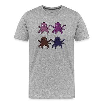 Pieuvre 4 plis - T-shirt bio Premium Homme - gris chiné - Devant - Damien (186cm)