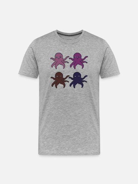 Octopus 4ply - Men's Premium Organic T-Shirt - heather grey