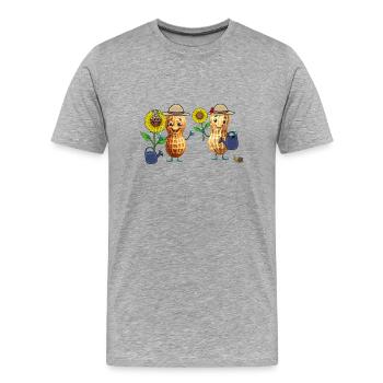 Erdnuss Gärtner Gartenarbeit Blumen Erdnüsse - Männer Premium Bio T-Shirt - Grau meliert - Vorne - Damien (186cm)