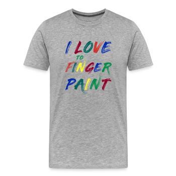 I'M PAINT - I Love to Finger Paint – Finger Paints - Men's Premium Organic T-Shirt - heather grey - Front - Damien (186cm)