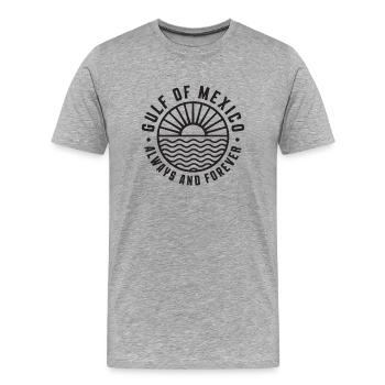 Golfe du Mexique Bassin océanique Tourisme Voyage - T-shirt bio Premium Homme - gris chiné - Devant - Damien (186cm)