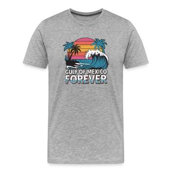 Golfe du Mexique Bassin océanique Tourisme Voyage - T-shirt bio Premium Homme - gris chiné - Devant - Damien (186cm)