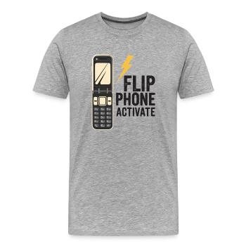 Téléphone à clapet classique Téléphone portable vintage Téléphone portable - T-shirt bio Premium Homme - gris chiné - Devant - Damien (186cm)