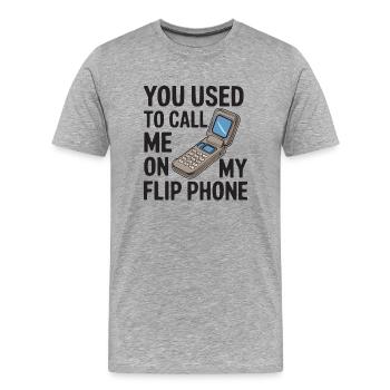 Téléphone à clapet classique Téléphone portable vintage Téléphone portable - T-shirt bio Premium Homme - gris chiné - Devant - Damien (186cm)