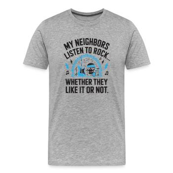 Musicien de musique rock Rock and roll Band Rocker - T-shirt bio Premium Homme - gris chiné - Devant - Damien (186cm)