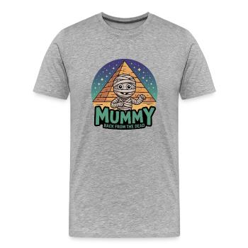RETOUR D’ENTRE LES MORTS - T-shirt bio Premium Homme - gris chiné - Devant - Damien (186cm)