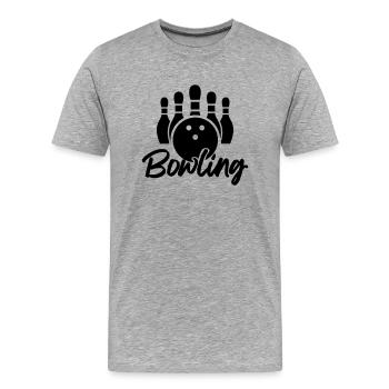 bowling - Men's Premium Organic T-Shirt - heather grey - Front - Damien (186cm)