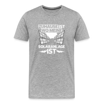 Solar ZUHAUSE IST WO MEINE SOLARANLAGE IST - Männer Premium Bio T-Shirt - Grau meliert - Vorne - Damien (186cm)