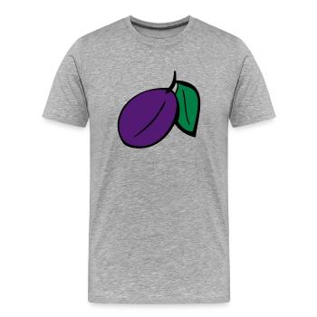 Plum - Men's Premium Organic T-Shirt - heather grey - Front - Damien (186cm)
